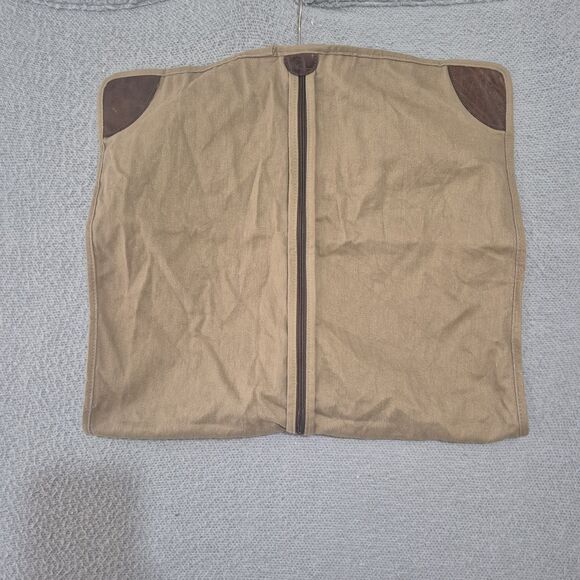 Moore & Giles Leather Canvas Tan Full Zip Travel Garment Sleeve - Picture 6 of 7